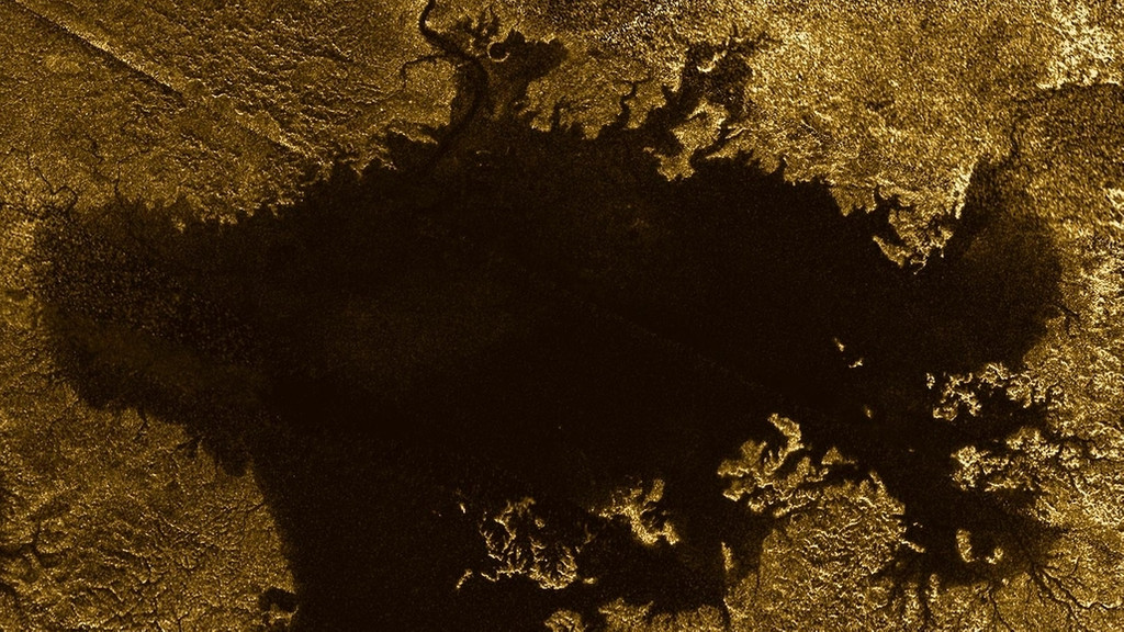 Aufnahme von Cassini-Radar: Ligeia Mare auf dem Mond Titan 
