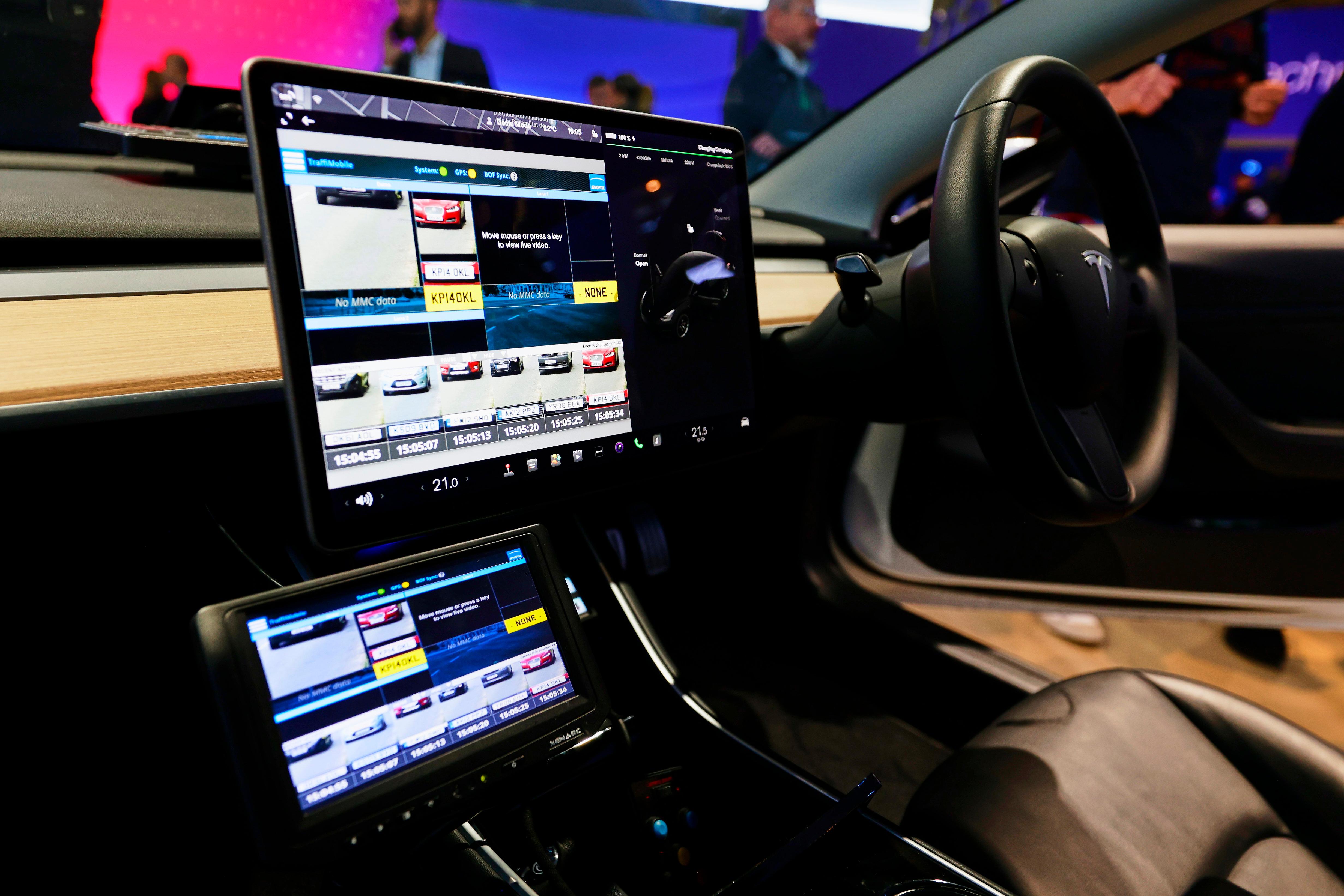 The inside of a Tesla Model S