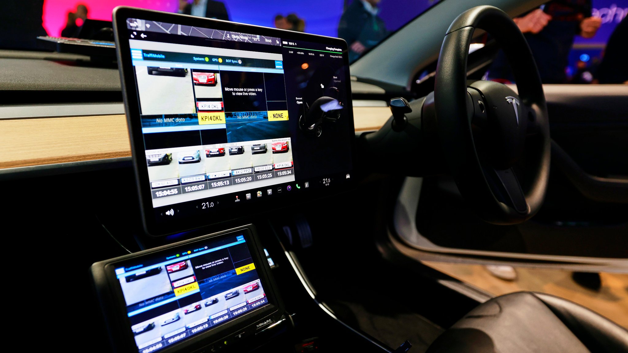 The inside of a Tesla Model S