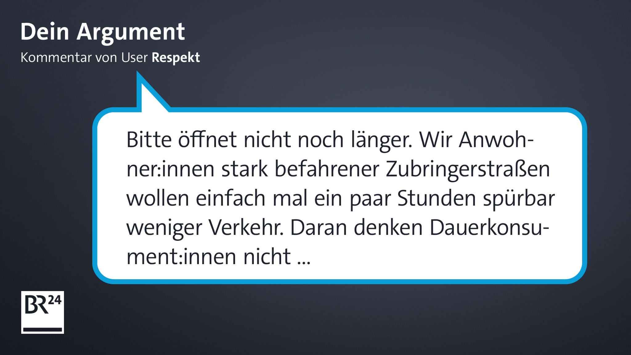 Kommentar: Bitte öffnet nicht noch länger. Wir Anwohner:innen stark befahrener Zubringerstraßen wollen einfach mal ein paar Stunden spürbar weniger Verkehr. Daran denken Dauerkonsument:innen nicht ...