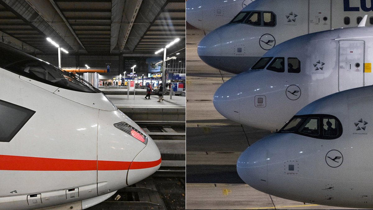 Der Doppelstreik bei der Lufthansa und der Deutschen Bahn ist angelaufen