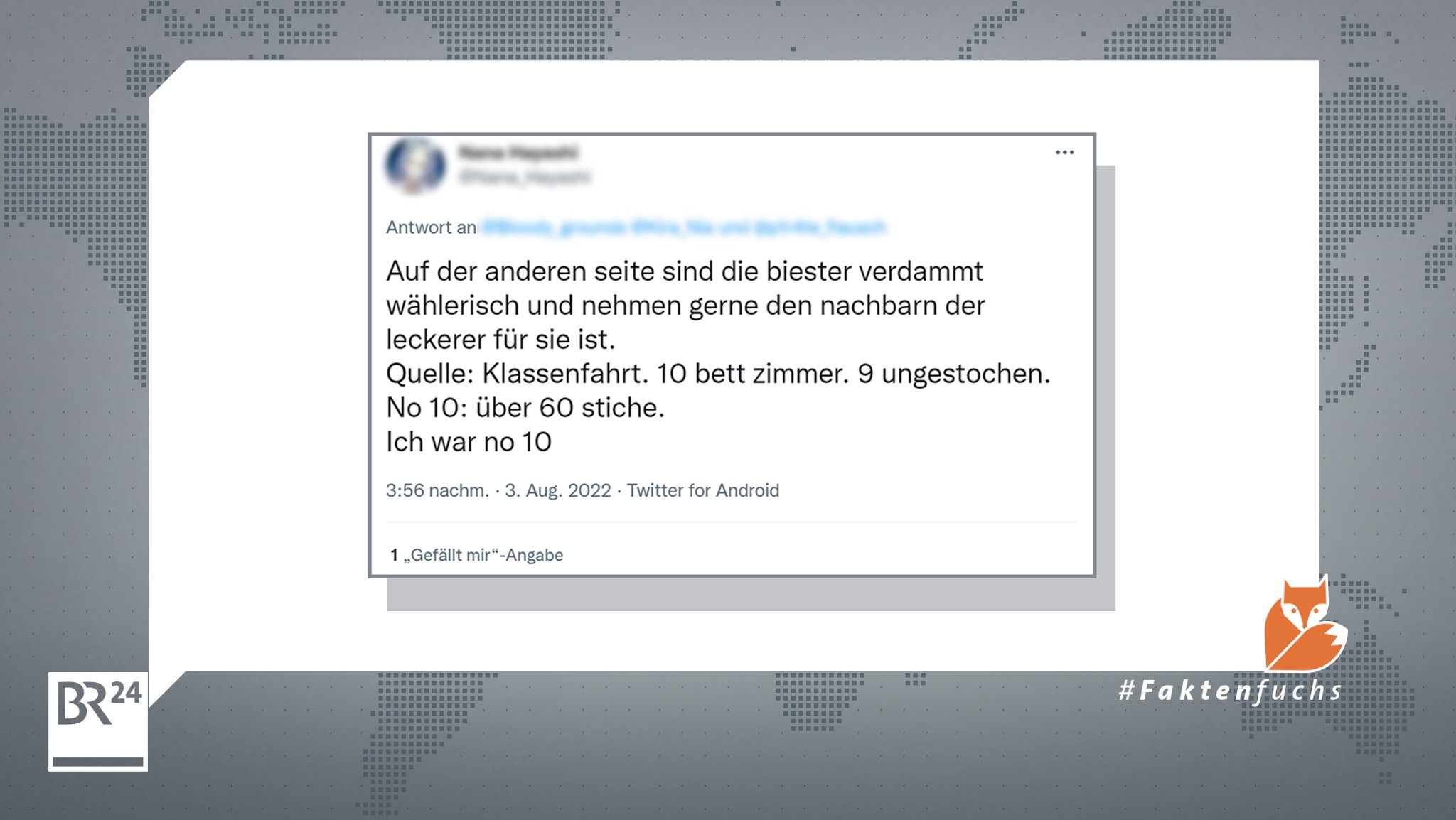 Auf Twitter diskutieren User und Userinnen darüber, wen Mückenstiche treffen. 