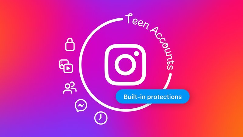 Präsentationsgrafik der Instagram "Teen Accounts" | Bild: Meta Präsentationsgrafik der Instagram "Teen Accounts"