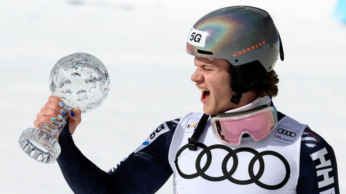 Lucas Braathen feiert den Sieg im Slalom-Weltcup