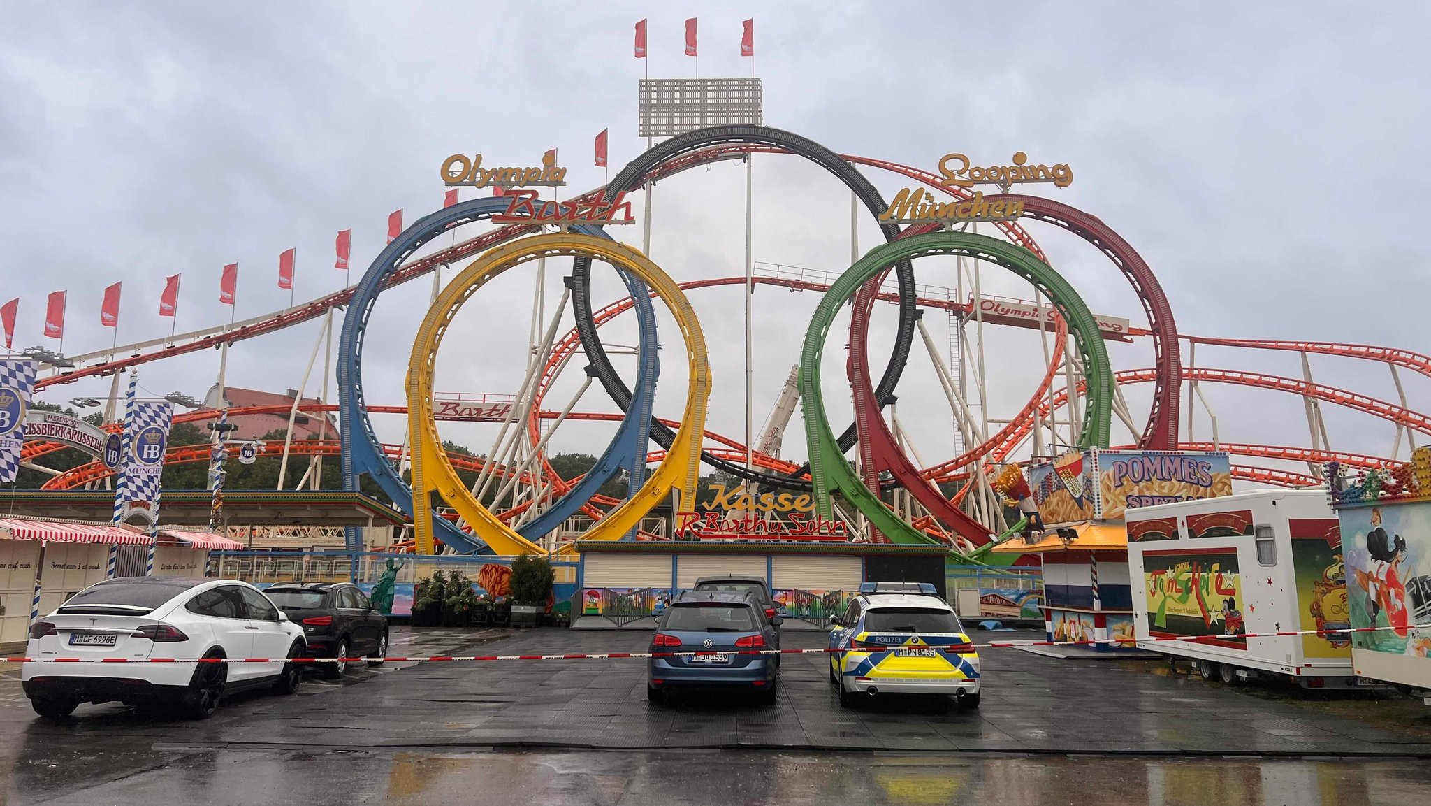 Auf der Baustelle zum diesjährigen Oktoberfest wurde ein Arbeiter schwer verletzt.