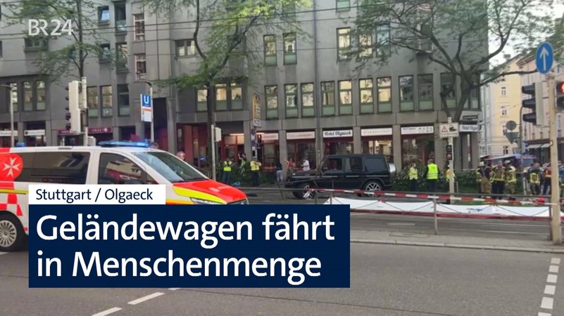 Auto fährt in Stuttgart in Menschengruppe – eine Tote | Bild: Bayerischer Rundfunk 2025 Auto fährt in Stuttgart in Menschengruppe – eine Tote