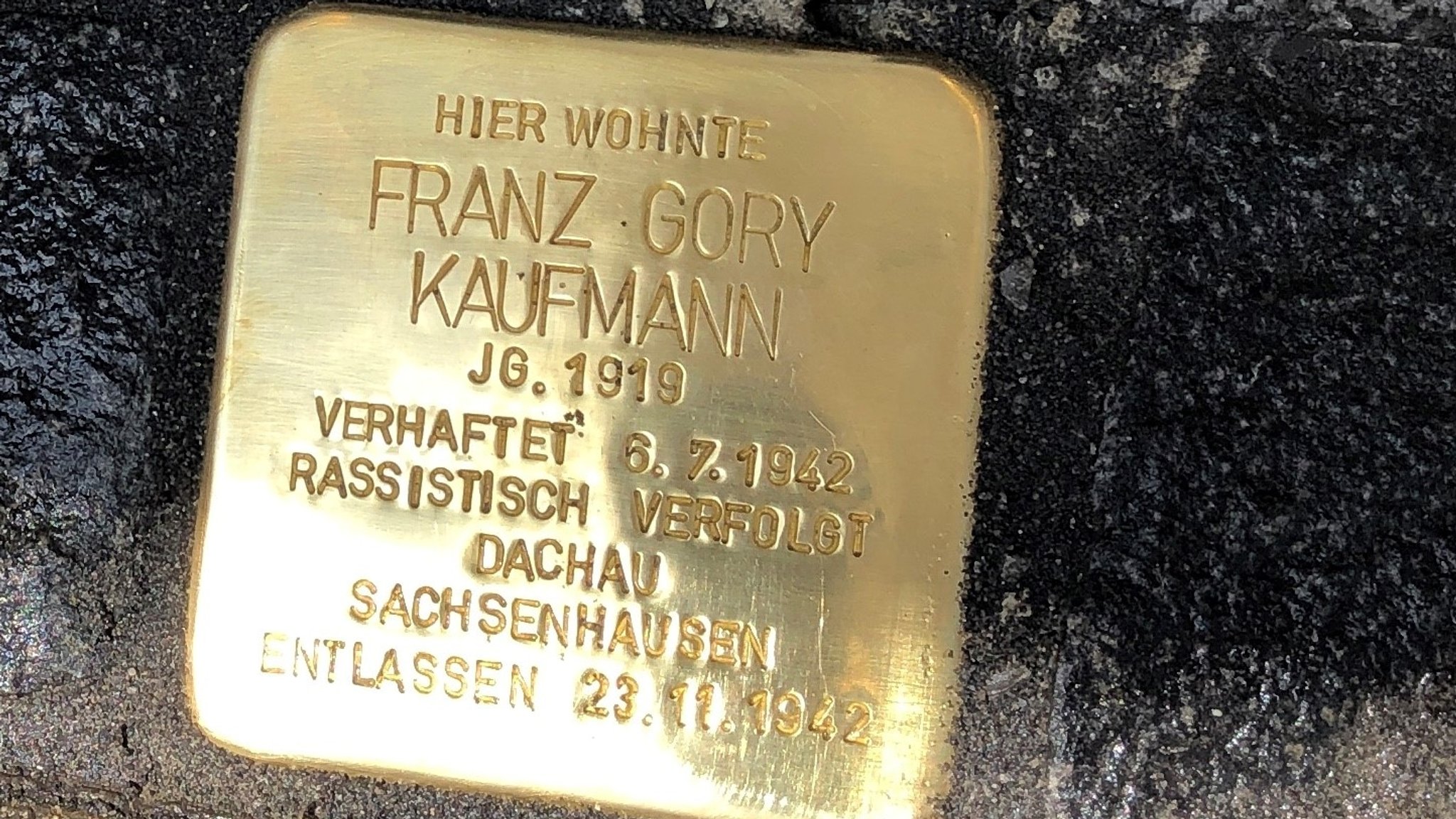 Ein Stolperstein für Franz Gory Kaufmann.