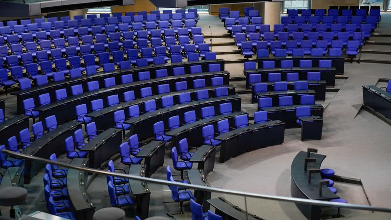 Der leere Bundestag: Sitze im Plenum