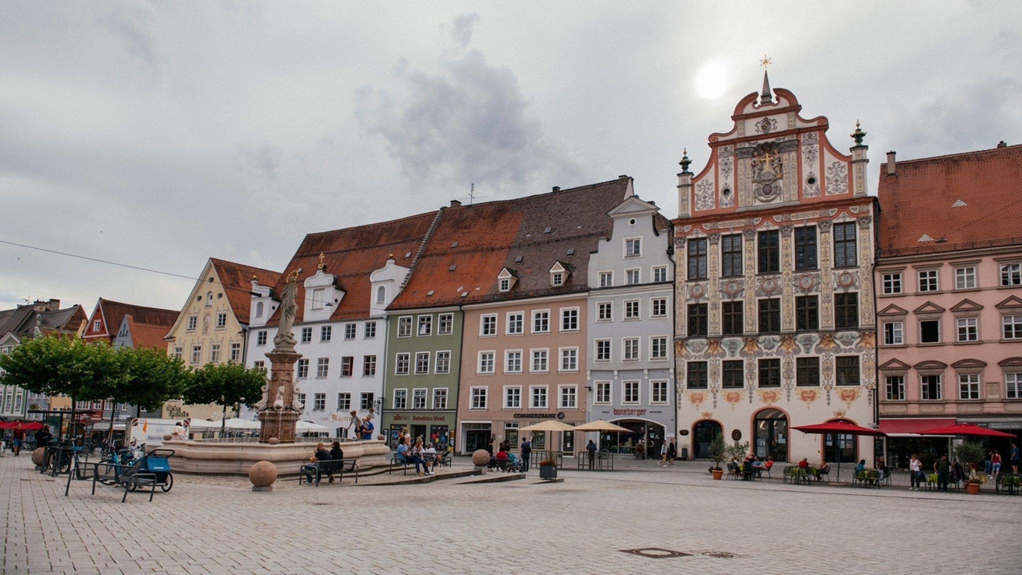 Landsberg am Lech: Blick auf Häuser der Altstadt.