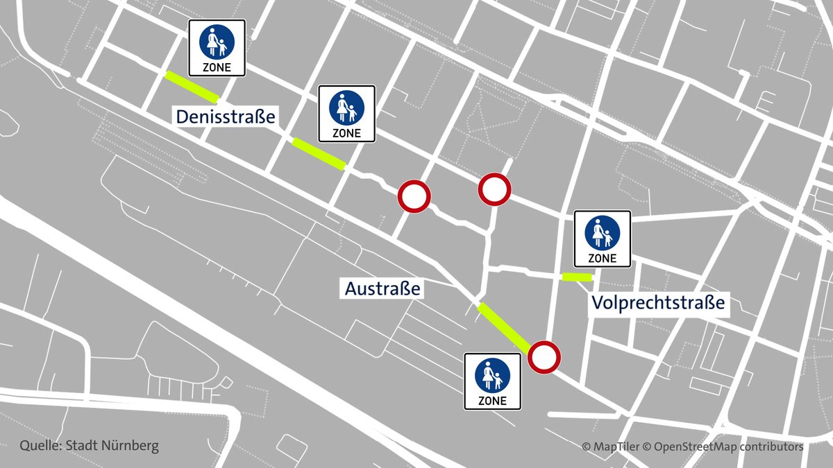 Karte des neuen Superblocks in Gostenhof