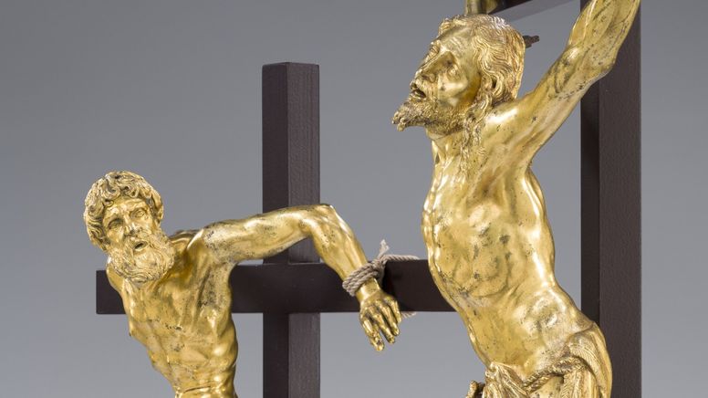 Zwei Figuren der Kreuzigungsgruppe von Georg Petel, Bildhauer aus dem Frühbarock | Bild:© Bayerisches Nationalmuseum, Foto: Bastian Krack