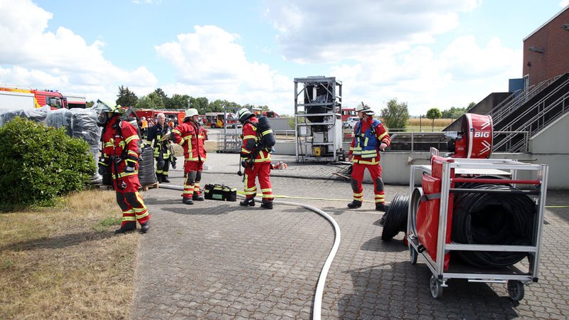 Feuerwehreinsatz an der Gemeinschaftskläranlage Bayerischer Untermain in Elsenfeld