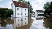 Bayern, Günzburg: Die Hauptstraße nahe der Donaubrücke ist überflutet. | Bild:dpa-Bildfunk/Matthias Balk