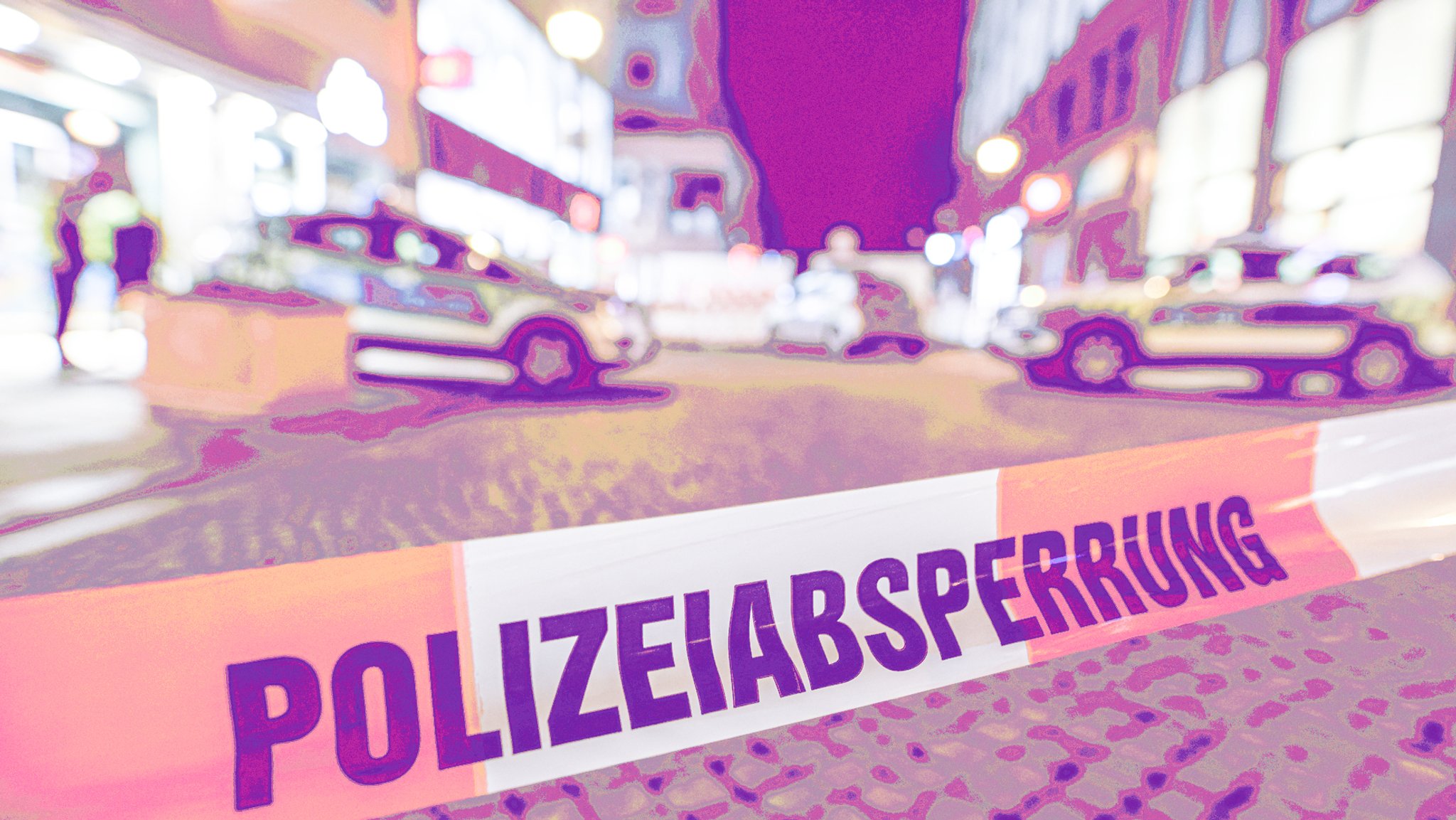 Absperrband bei einem Polizeieinsatz