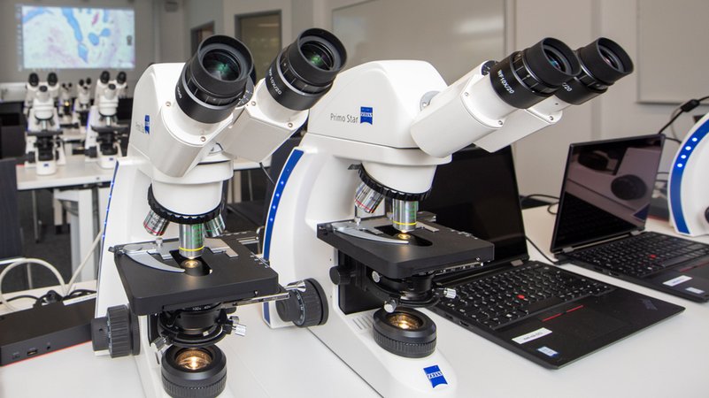 Lehrsaal der medizinischen Fakultät der Universität Augsburg | Bild: dpa-Bildfunk/Stefan Puchner Lehrsaal der medizinischen Fakultät der Universität Augsburg