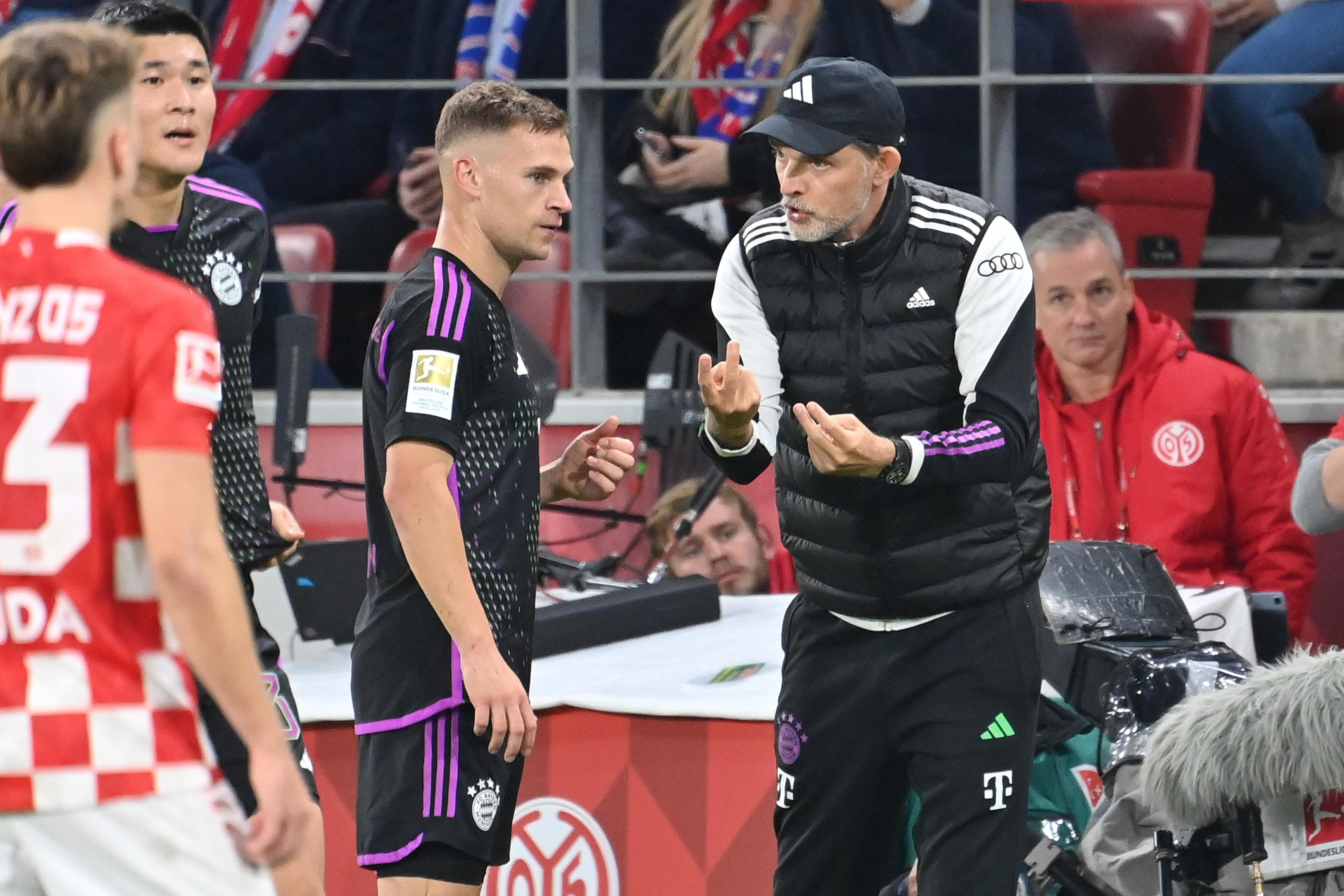 Joshua Kimmich (links) und FC-Bayern-Trainer Thomas Tuchel