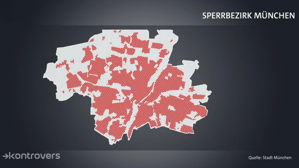 Mehr als 90 Prozent des Münchner Stadtgebiets sind Sperrbezirk. Quelle: Stadt München