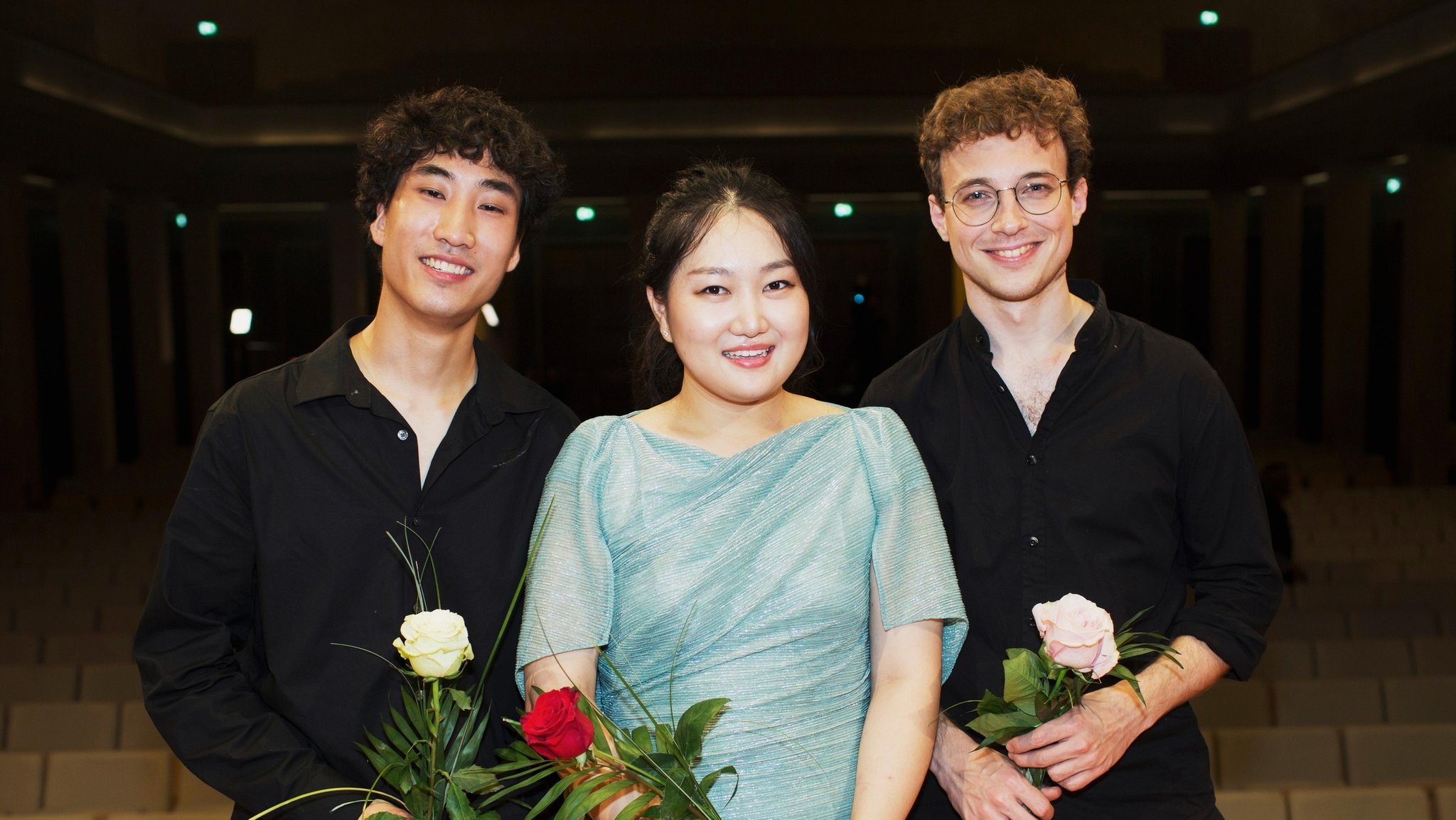 Preisträger ARD-Musikwettbewerb 2023 im Fach Viola: Takehiro Konoe, Japan (3. Preis), Haesue Lee, Südkorea (1. Preis + Publikumspreis), Ionel Ungureanu, Deutschland (3. Preis)