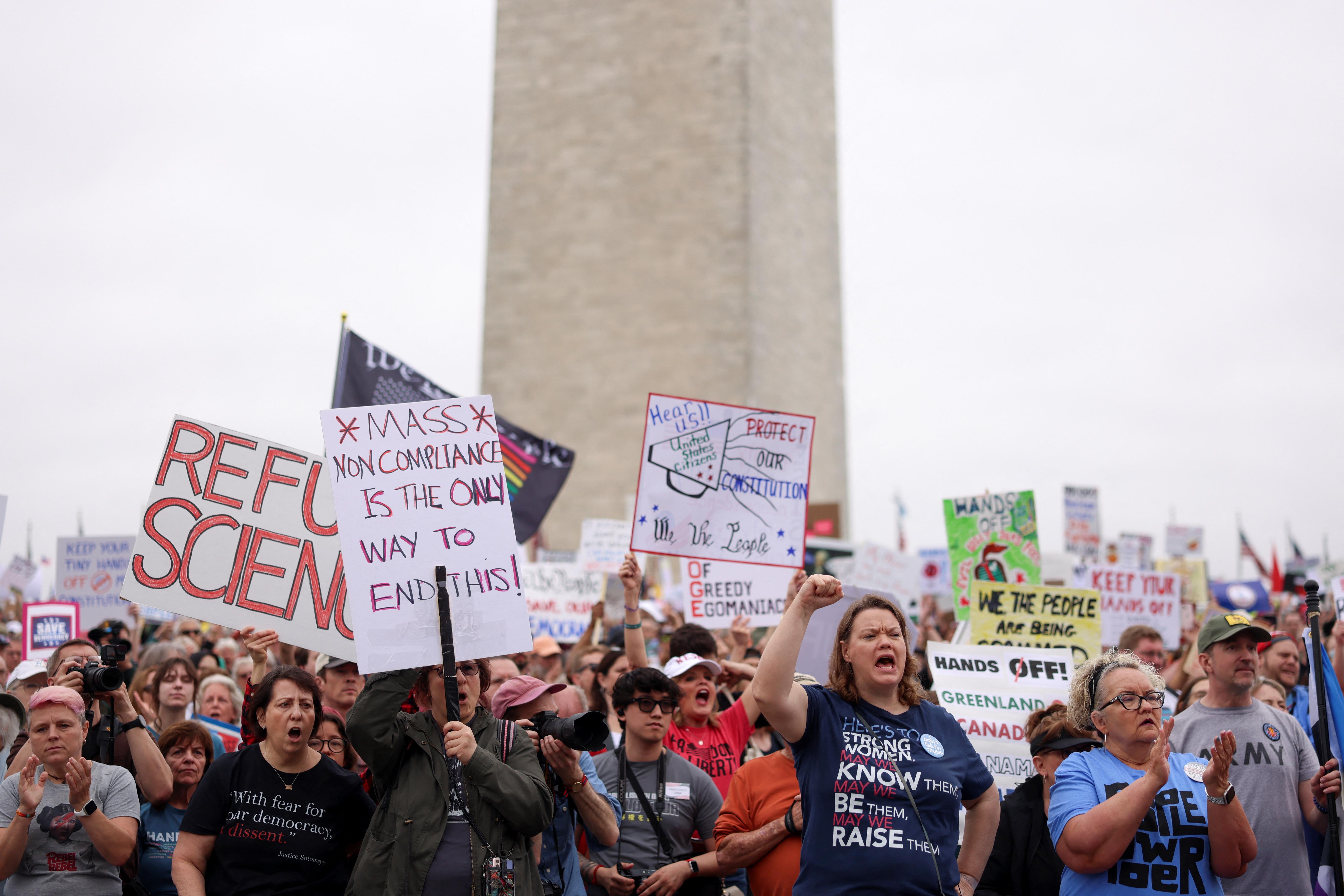 Teilnehmer einer Anti-Trump Demo in Washington