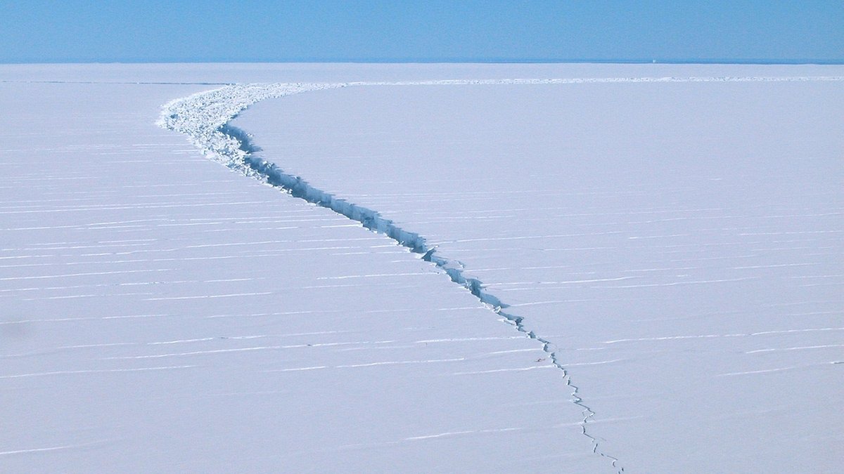 Dieses undatierte Foto zeigt einen Riss an einem Eisberg vom sogenannten Amery-Schelfeis. Am Südpol ist ein riesiger Eisberg mit einer Fläche von 1.636 Quadratkilometern abgebrochen - etwa so groß wie das gesamte Stadtgebiet von London. Der Berg löste sich vergangene Woche im Osten der Antarktis vom sogenannten Amery-Schelfeis, einer Fläche mit ewigem Eis, wie die australische Antarktis-Agentur AAD am Dienstag mitteilte. 