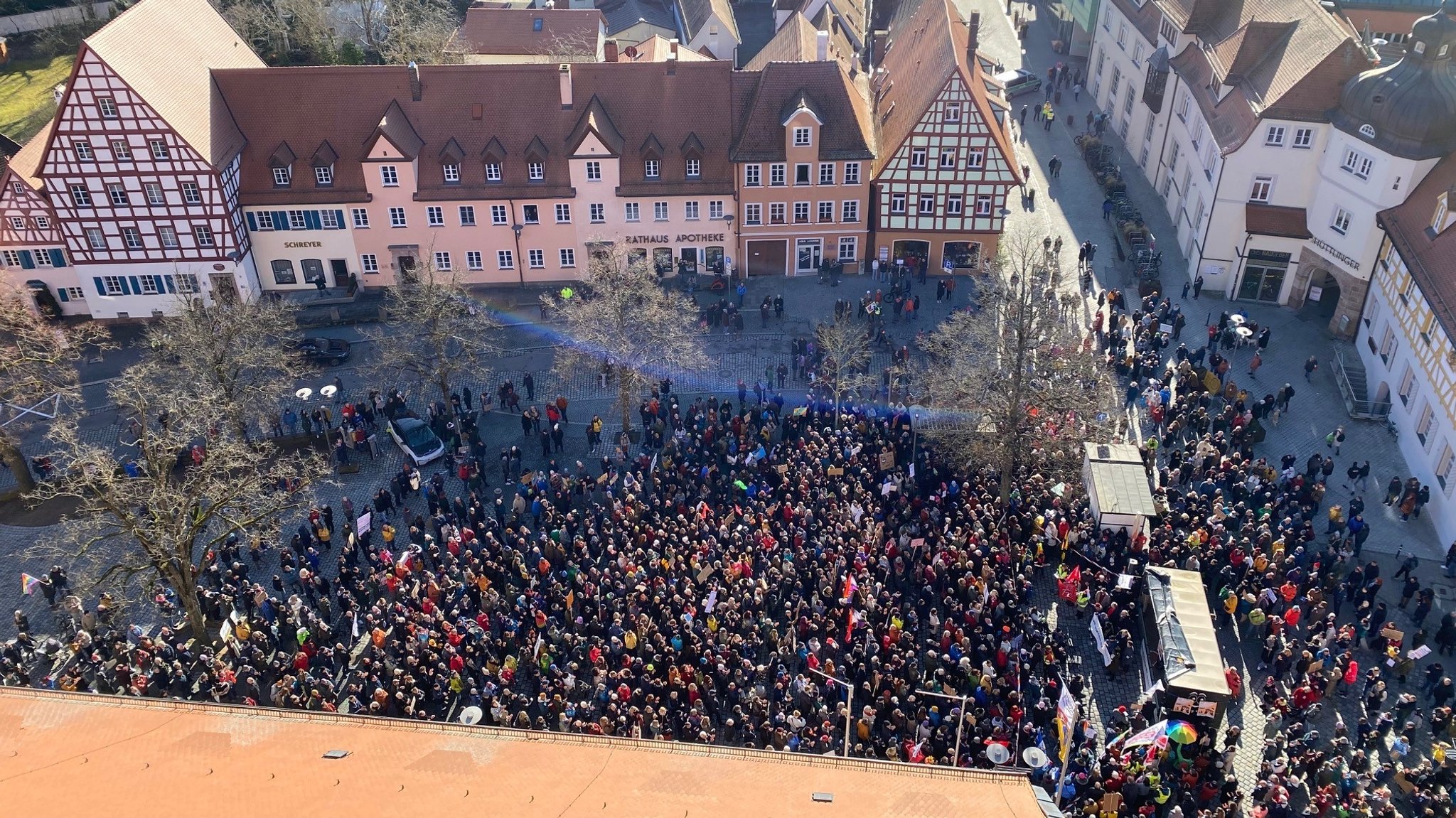 Demonstration gegen Rechtsextremismus in Schwabach.