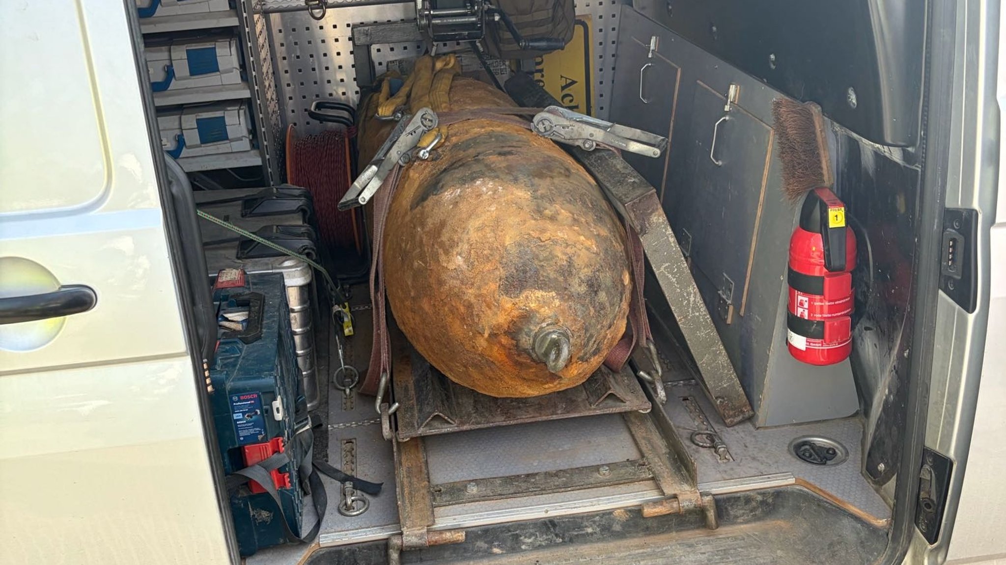 Entschärfter Blindgänger zum Abtransport bereit