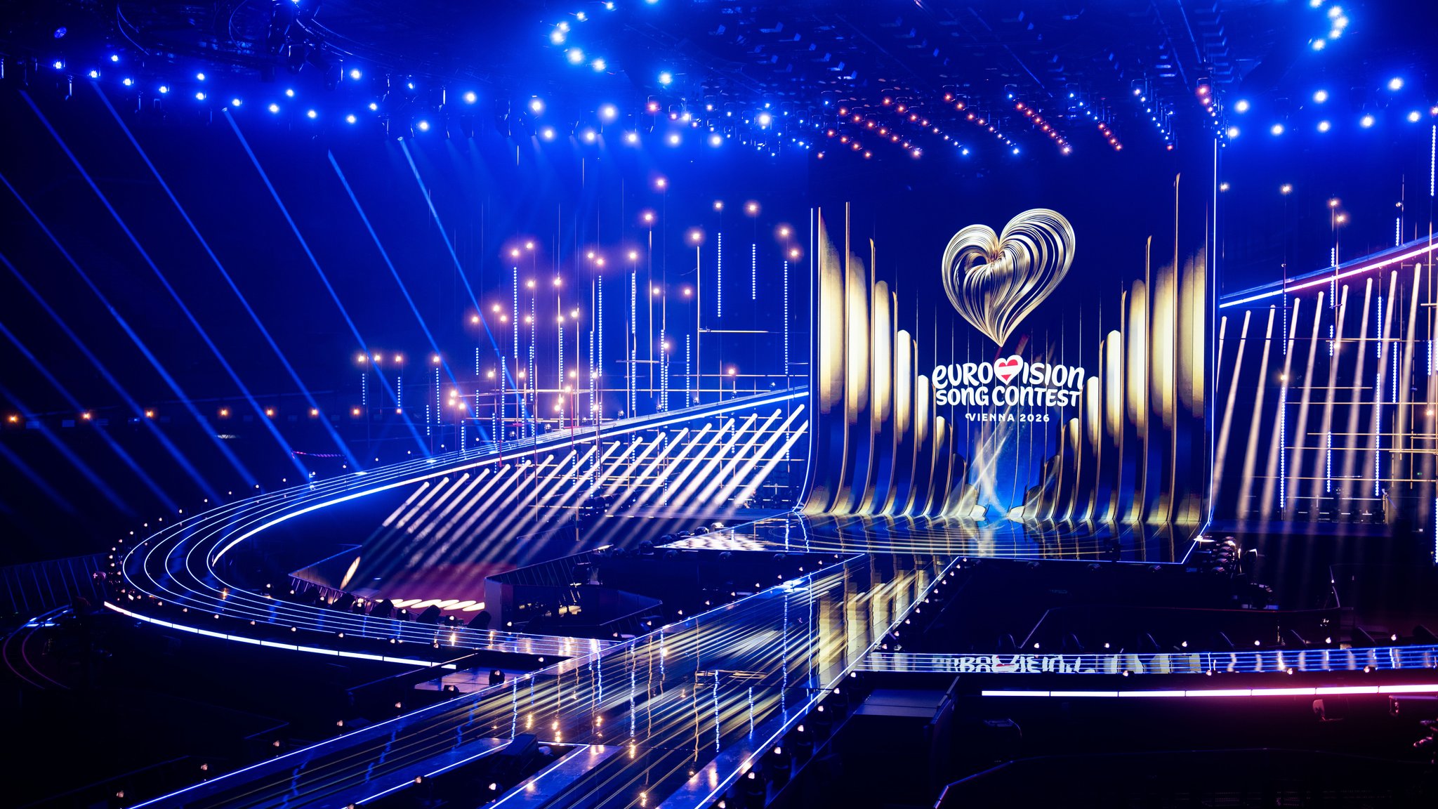 Blick auf die ESC-Bühne | Bild: picture alliance / APA-Images / APA / GEORG HOCHMUTH | GEORG HOCHMUTH Blick auf die ESC-Bühne