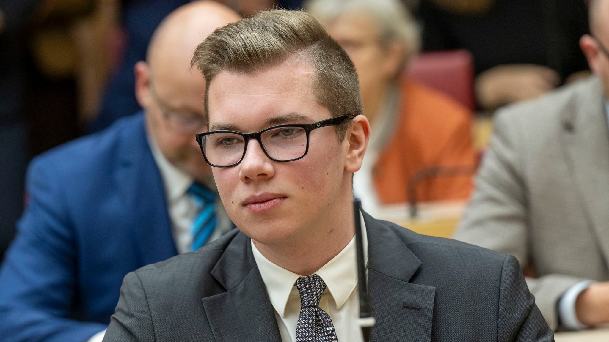 24.01.2024, Bayern, München: Daniel Halemba (AfD) im bayerischen Landtag 