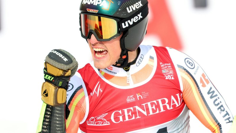 Anton Grammel (GER) am Freitag, 14. Februar 2025, nach seinem Lauf im 2. Durchgang des Riesentorlaufs der Männer anl. der alpinen Ski-WM in Hinterglemm. | Bild: picture alliance / TOBIAS STEINMAURER Anton Grammel (GER) am Freitag, 14. Februar 2025, nach seinem Lauf im 2. Durchgang des Riesentorlaufs der Männer anl. der alpinen Ski-WM in Hinterglemm.