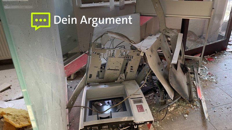 Ein gesprengter Geldautomat liegt in Trümmern (Symbolbild). | Bild: BR/Monika Haugg Ein gesprengter Geldautomat liegt in Trümmern (Symbolbild).