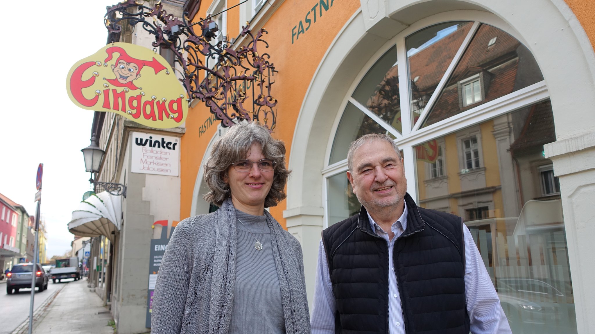 Die Köpfe hinter dem Deutschen Fastnachtsmuseum in Kitzingen: Katrin Hesse und Bernhard Schlereth.