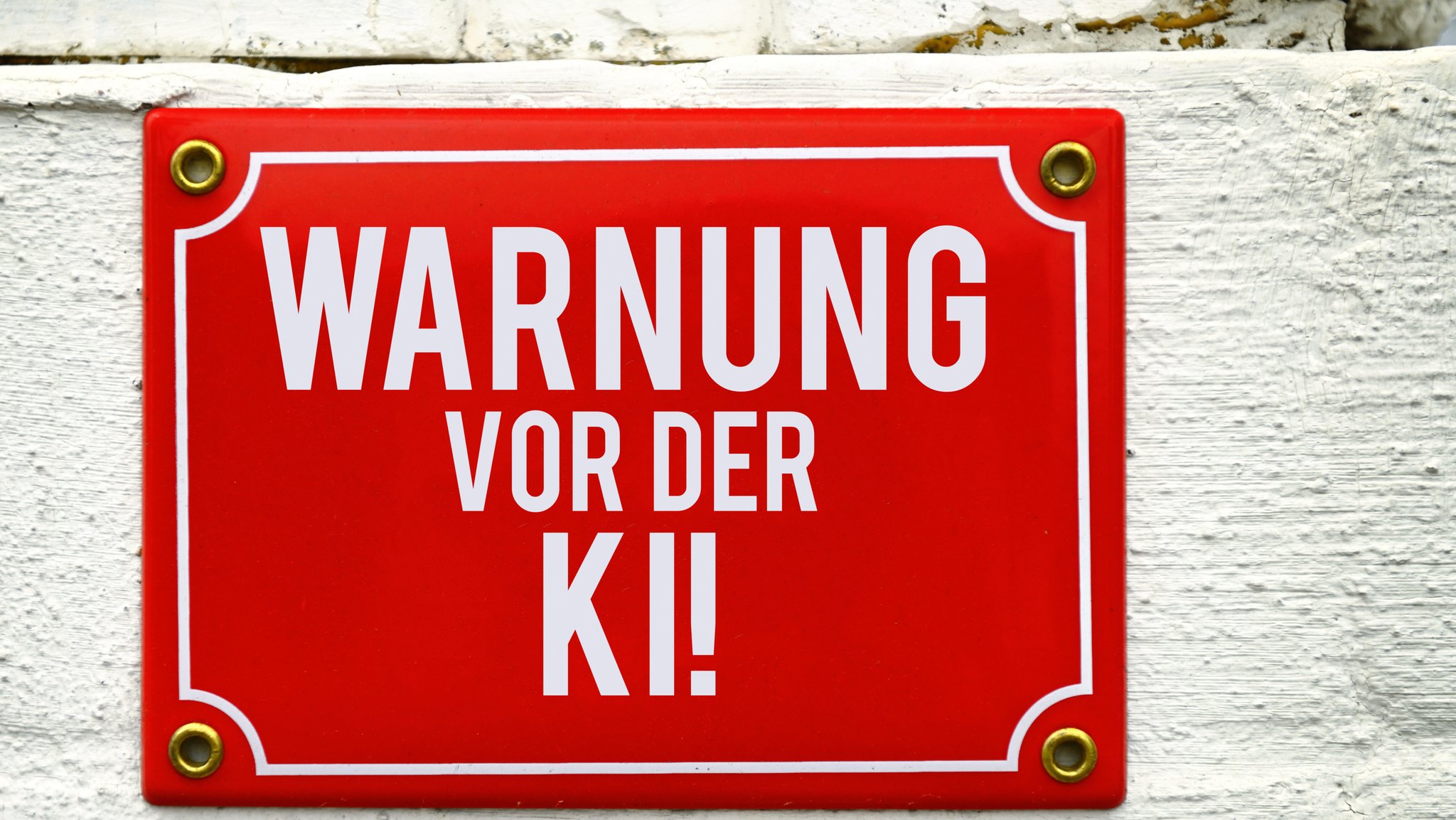 Schild warnt vor Künstlicher Intelligenz